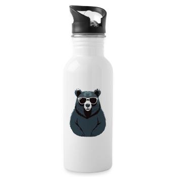 Alpha Dad Funny Dad Perfect Style - Water bottle with straw - white - Right