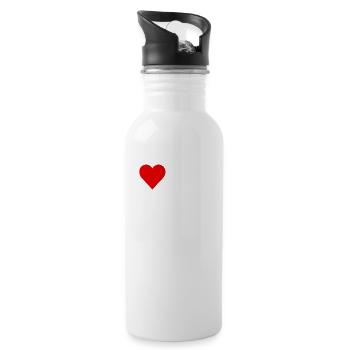 J’aime mon petit ami alpha Amour de la Saint-Valentin - Gourde avec paille intégrée - blanc - Droite
