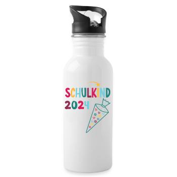 Start of school enrollment school child 2024 - Water bottle with straw - white - Right