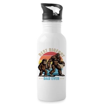 Meilleur papa Bigfoot de tous les temps - Gourde avec paille intégrée - blanc - Droite