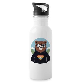 Bears Dad Funny Dad Perfect Style - Water bottle with straw - white - Right
