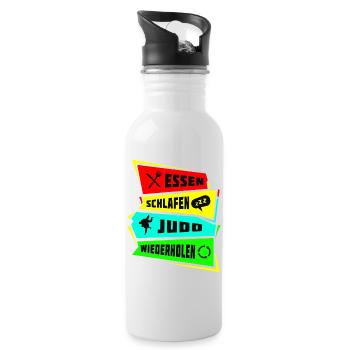 Eat Sleep Judo Repeat - Water bottle with straw - white - Right
