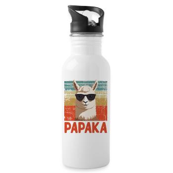 Papaka Drôle Dad Alpaga Style Parfait - Gourde avec paille intégrée - blanc - Droite