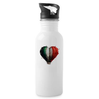 Italia - Trinkflasche mit integriertem Trinkhalm - Weiß - Rechts