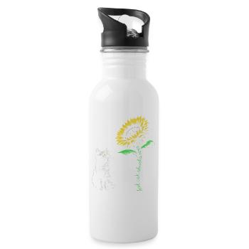 Best Cat Abuela Ever - Water bottle with straw - white - Right