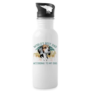 World Best Dog Dad Beagle Funny - Water bottle with straw - white - Right