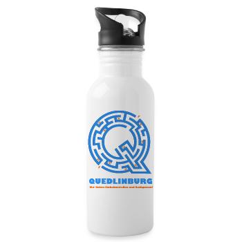 Quedlinburg (Straßen-Edition) - Trinkflasche mit integriertem Trinkhalm - Weiß - Rechts