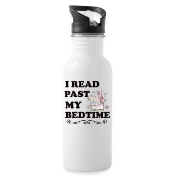 I read unicorn after bedtime - Water bottle with straw - white - Right