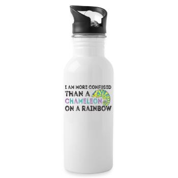I'm more confused than a chameleon - Water bottle with straw - white - Right