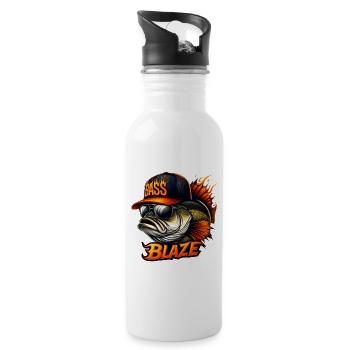 striped bass blaze - Water bottle with straw - white - Right