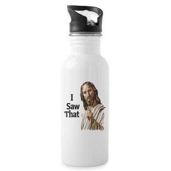 Jesus Warning: I Have Seen It - Water bottle with straw - white - Right