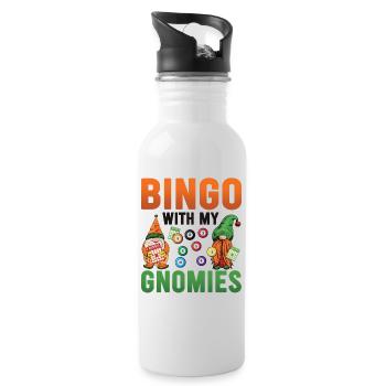 Bingo avec mes gnomies Bingo amusant - Gourde avec paille intégrée - blanc - Droite