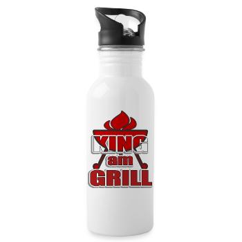 King at the Grill - Grill avec feu - Flammes - Gourde avec paille intégrée - blanc - Droite