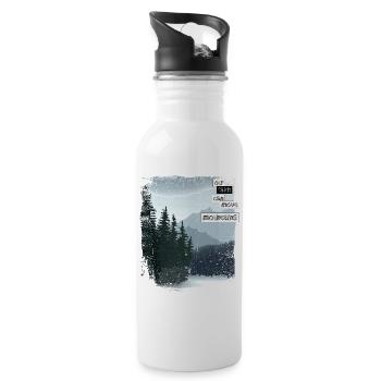 Our faith can move mountains - Water bottle with straw - white - Right