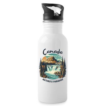 Canada's landscape - Water bottle with straw - white - Right