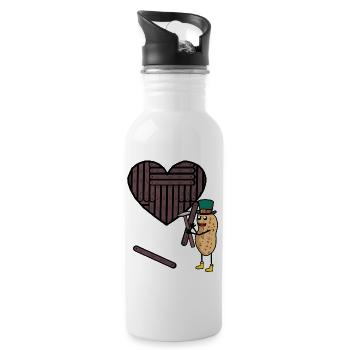 Peanut Heart Hearts Artisan Love Valentine - Water bottle with straw - white - Right