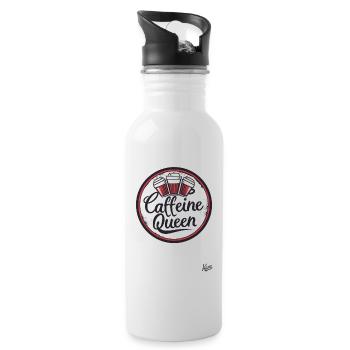 Caffeine Coffee Queen - Water bottle with straw - white - Right