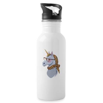 Licorne Maman Drôle Maman Fête des Mères Licornes - Gourde avec paille intégrée - blanc - Droite