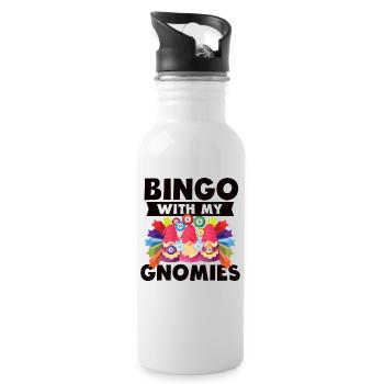 Bingo avec mes gnomies Bingo amusant - Gourde avec paille intégrée - blanc - Droite