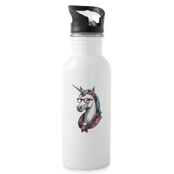 Maman Licorne Maman Drôle Maman Fête des Mères - Gourde avec paille intégrée - blanc - Droite