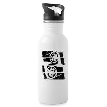 Waldhörner - Trinkflasche mit integriertem Trinkhalm - Weiß - Rechts