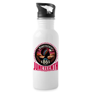 Celebrating Juneteenth: Freedom, Heritage, Unity - Water bottle with straw - white - Right
