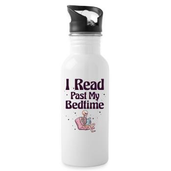 I read skeleton after bedtime - Water bottle with straw - white - Right
