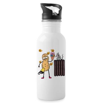 Drôle de crème glacée aux cacahuètes Crème glacée Abeilles Rat Nut - Gourde avec paille intégrée - blanc - Droite
