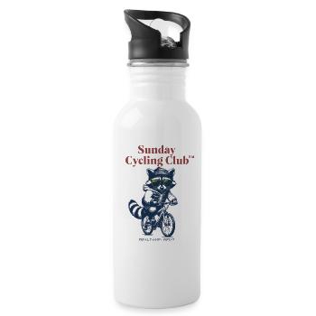 Sunday Cycling Club Raccoon - Water bottle with straw - white - Right