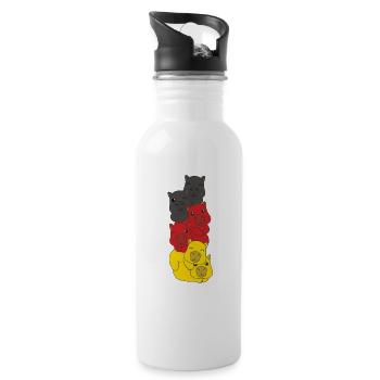 German flag Capybara German Germany - Water bottle with straw - white - Right
