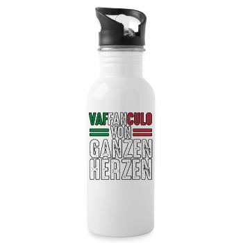 Italy Italian Vaffanculo - Water bottle with straw - white - Right