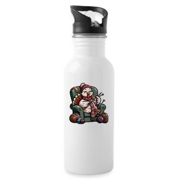 Thanksgiving Granny Turkey Knits - Water bottle with straw - white - Right