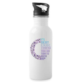 Guerrier pour la santé mentale Violet et turquoise - Gourde avec paille intégrée - blanc - Droite