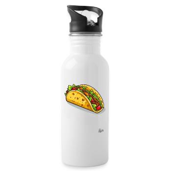 The best, deliciously delicious tacos from Mexico - Water bottle with straw - white - Right