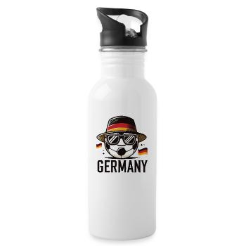 Soccer Ball with Germany Flag Funny Ball - Water bottle with straw - white - Right