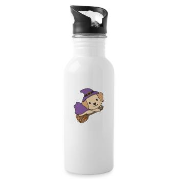 Labrador Halloween Witch Kids Witches Costume - Water bottle with straw - white - Right