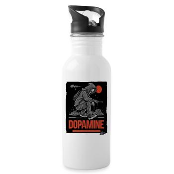 Graffiti Artist Skelet Skull Dopamine - Water bottle with straw - white - Right
