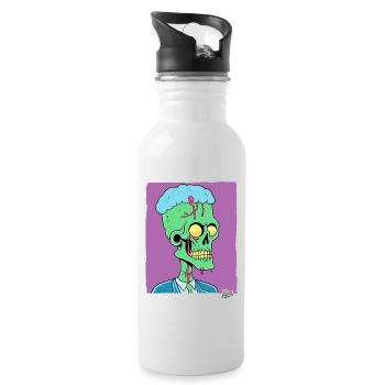 Grüner Zombie Punk Totenkopf Manager - Trinkflasche mit integriertem Trinkhalm - Weiß - Rechts
