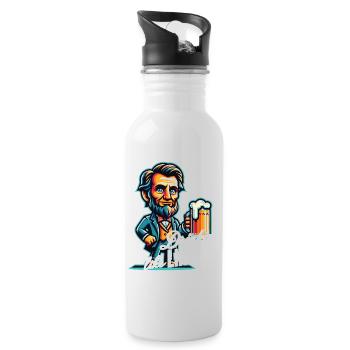 Drinkin' Like Lincoln Retro Vintage Design - Water bottle with straw - white - Right