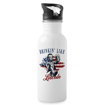 Drinkin' Like Lincoln Design rétro vintage - Gourde avec paille intégrée - blanc - Droite