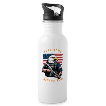 Fear no one, respect few. 4 July - Water bottle with straw - white - Right