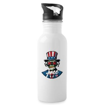 Born free, taxed until death on July 4 - Water bottle with straw - white - Right