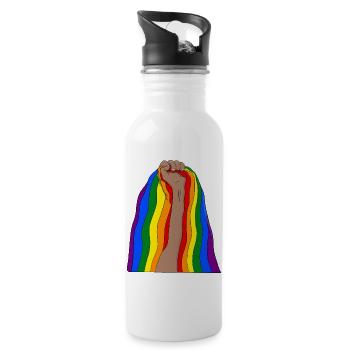 Raise your fist and be proud - Water bottle with straw - white - Right