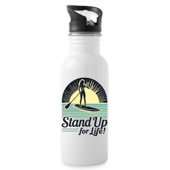 stand up paddler pour la vie Stand-up paddler - Gourde avec paille intégrée - blanc - Droite