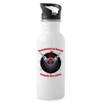 Celestial Vampire Heart Art - Water bottle with straw - white - Right