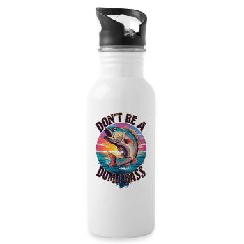 Don't think like a dumb fish - Water bottle with straw - white - Right