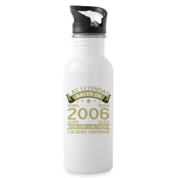 Birthday Gift Born in 2006 Vintage - Water bottle with straw - white - Right