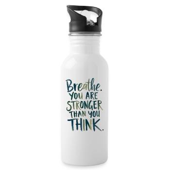Message inspirant pour la force intérieure - Gourde avec paille intégrée - blanc - Droite