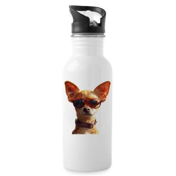 Maîtresse de chien chihuahua J’aime les chihuahuas mignons - Gourde avec paille intégrée - blanc - Droite