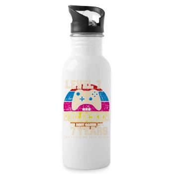 Original 2017 7 Jahre alt Level 7 freischalten - Trinkflasche mit integriertem Trinkhalm - Weiß - Rechts